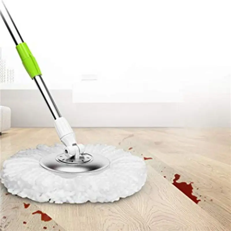 AA05 Mop Micro-Head Refill For 360° Spin Magic Mop-Microfiber Replacement Mop Head-Round Shape Standard Size (White-9 Pack)