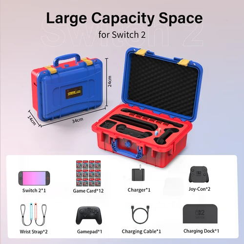 Imagen 2 del producto Estuche de almacenamiento para consola de juegos Switch 2, estuche de transporte, caja de almacenamiento diagonal de un solo hombro, protege los equipaje y los accesorios