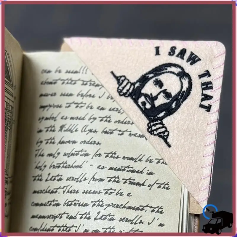 Efficient 2PCS Book Lover Gift Easter Day Embroidered Felt Triangle Page Stitched Corner Bookmark