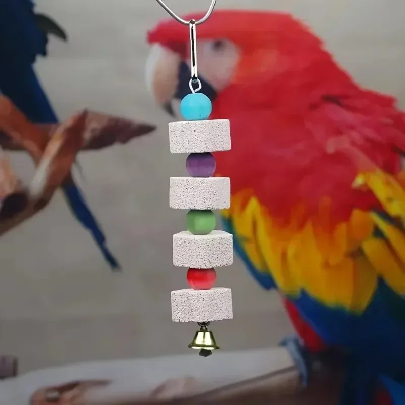 Flower-Shaped Bird Molar Toy Parrot Grinding Stone Bird Cage Toy Parakeet Chinchilla Squirrel Toy Bird Cage Accessories