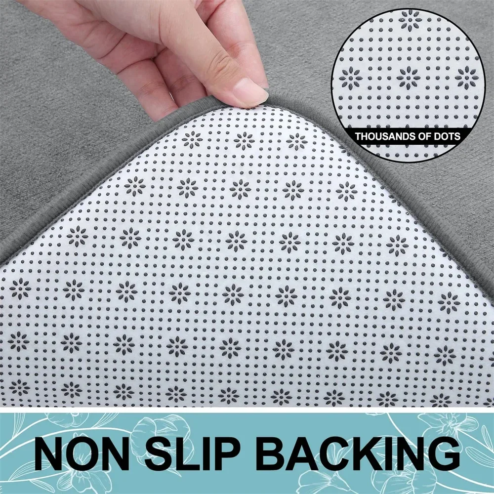 Olanly Absorbent Bathroom Mat Soft Memory Foam Bathroom Rugs Non Slip Bath Mat Runner For Shower Bathroom Carpet Floor Foot Mat