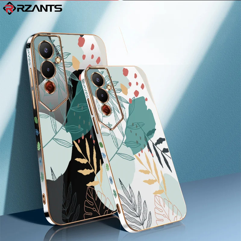 Rzants Case For Tecno Pova 2 3 4 Neo 2 Pro Camon 18 19 Neo Pro Spark 5 6 7 7T 8 8C Air Go Cute Leaves Pattern Soft Bright Cover