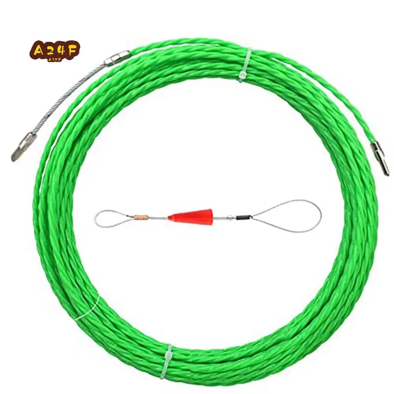 

A24F-1Set Fish Tape Cable Puller Kit 4.5Mm PET Electrical Cable Puller Green Polyester