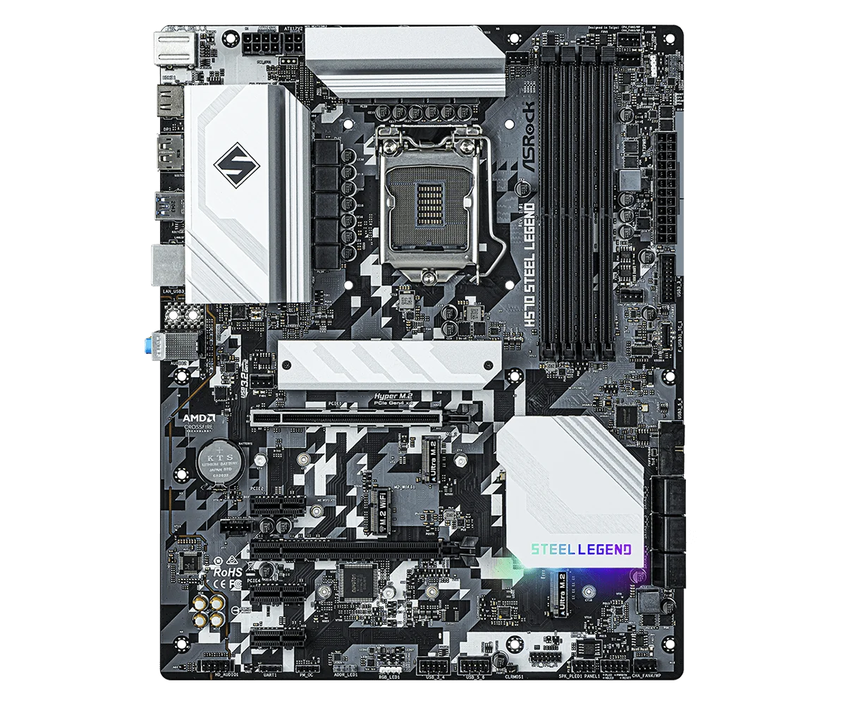 ASRock H570 Steel Legend Motherboard Intel H570 LGA 1200 support i9-11900F i5-11400F i3-10100F i3-10105 cpu M.2 NVMe SSD ATX