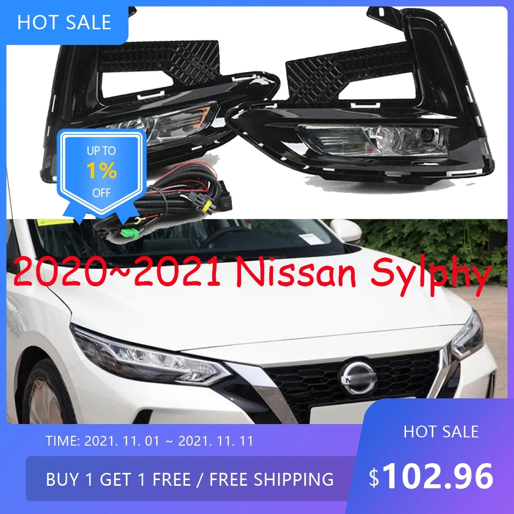 Faro delantero para parachoques de Nissan Sylphy, luz antiniebla Sentra 2020~2021, accesorios para auto, bombilla halógena, faro para Nissan Sylphy