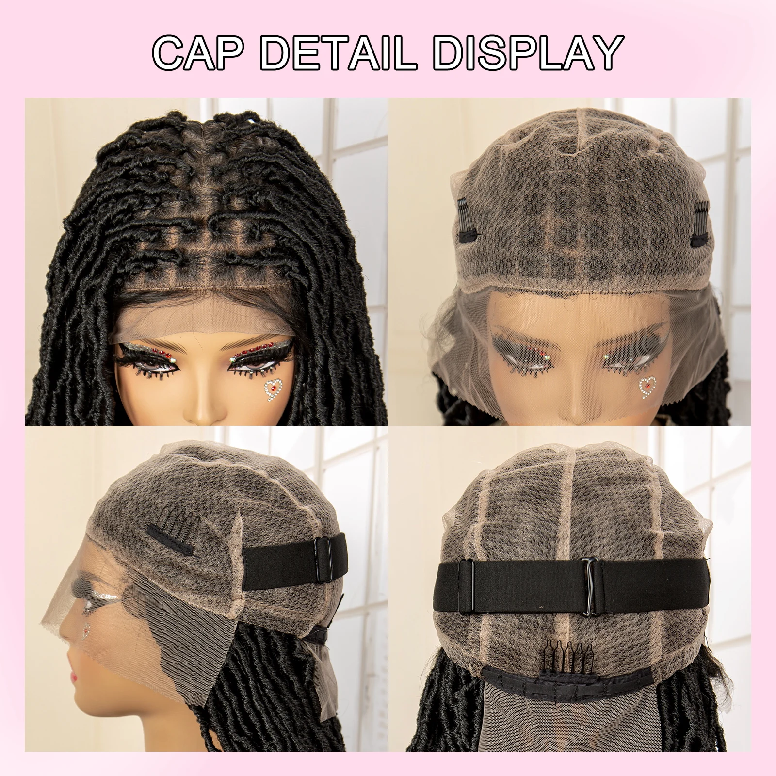 Synthetic Full Lace Locs Braided Wigs for Black Women 24 inches Knotless Box Dreadlock Braids Wig Lace Frontal Braiding Wig