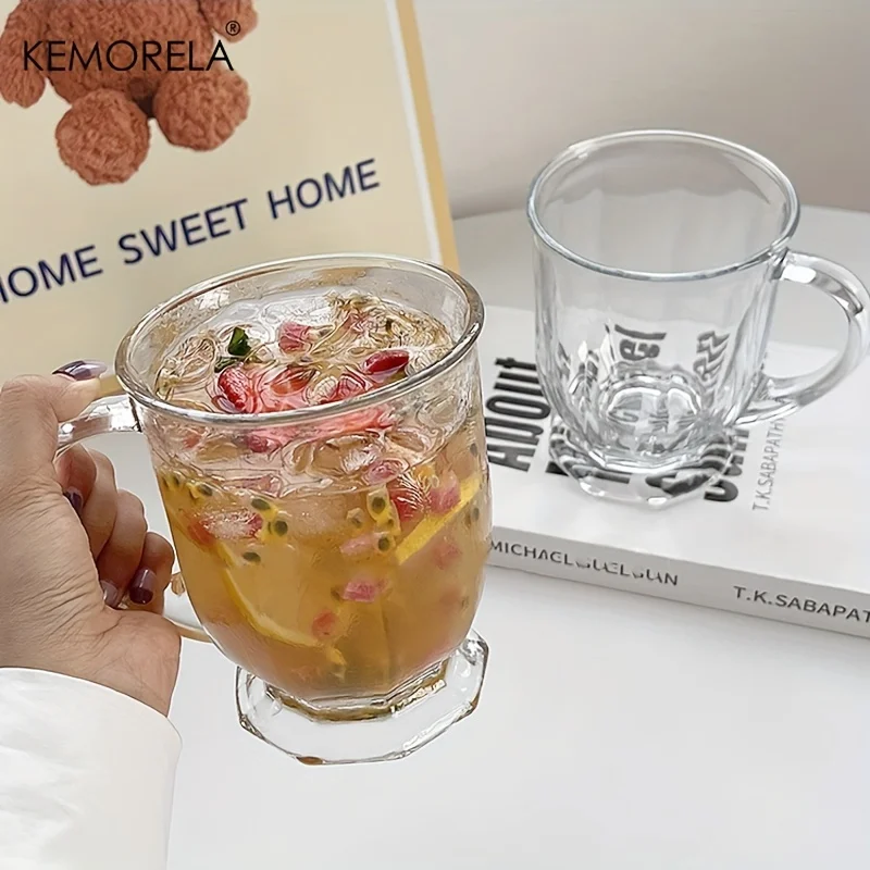 KEMORELA 1PCS Large Capacity Retro Water Cup 480/600/650ML Juice Coffee Milk Cup Suitable for Restaurant Afternoon Tea Decorate