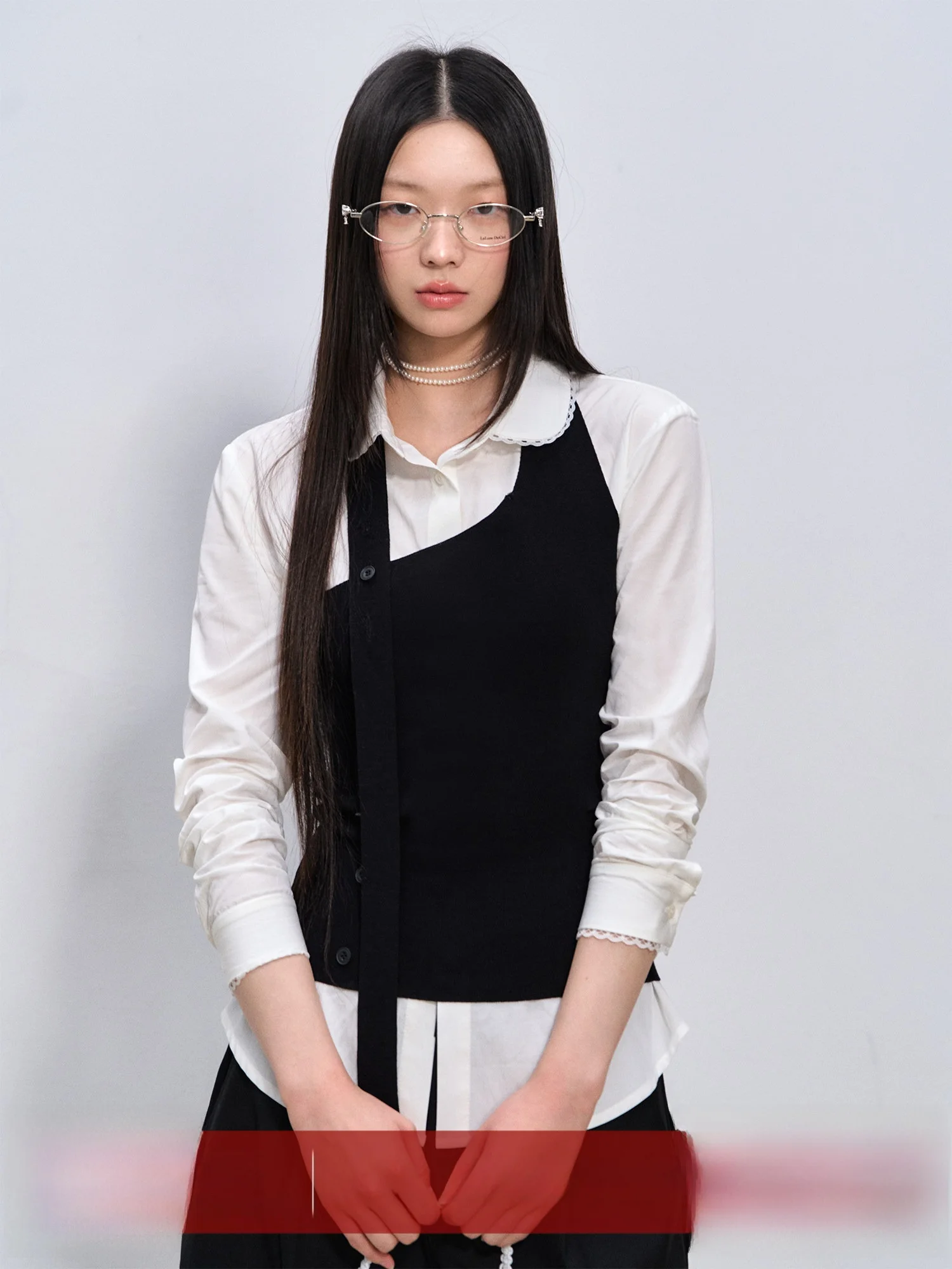 

La Lune Du Ciel Casual Sle Women's irt Lace Trimmed Doll Collar Versatile Casual Top Cotton Blend Long Sve Warmth Buil...