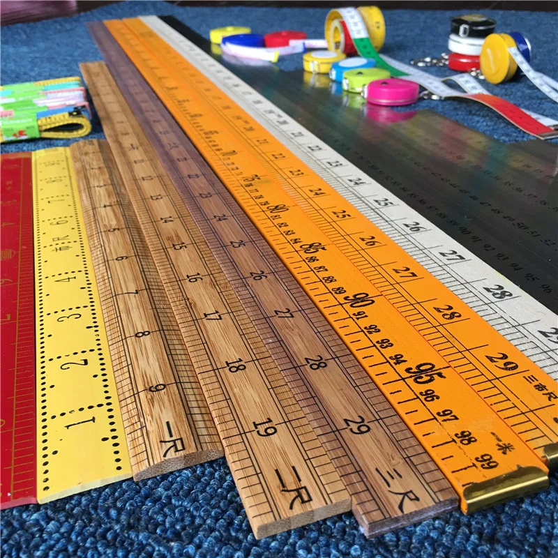 One Meter Bamboo Ruler Teaching Tool Wooden Measuring Tape for Home Cloth Measuring Tailoring And DIY Sewing Projects