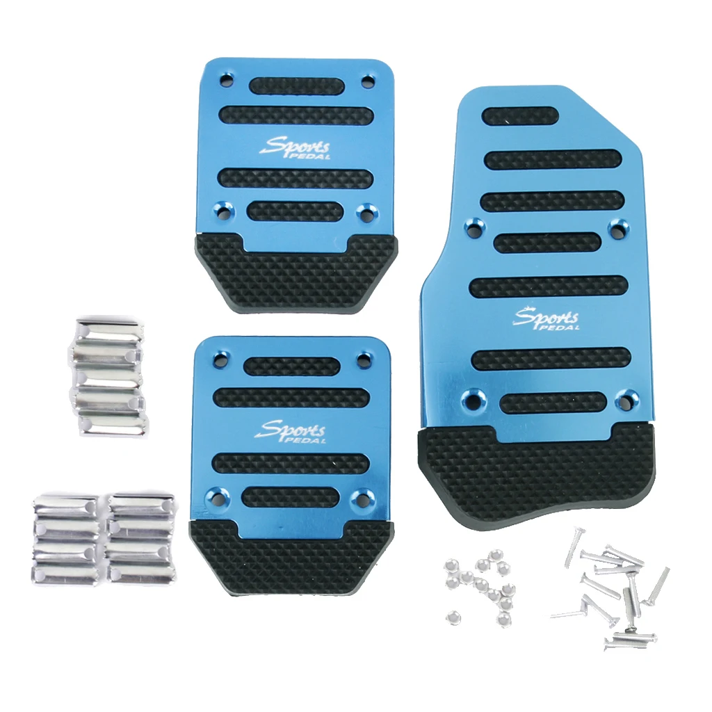

Set 3pcs Non-Slip Racing Sport Manual Car Brake Pedal Pads Blue