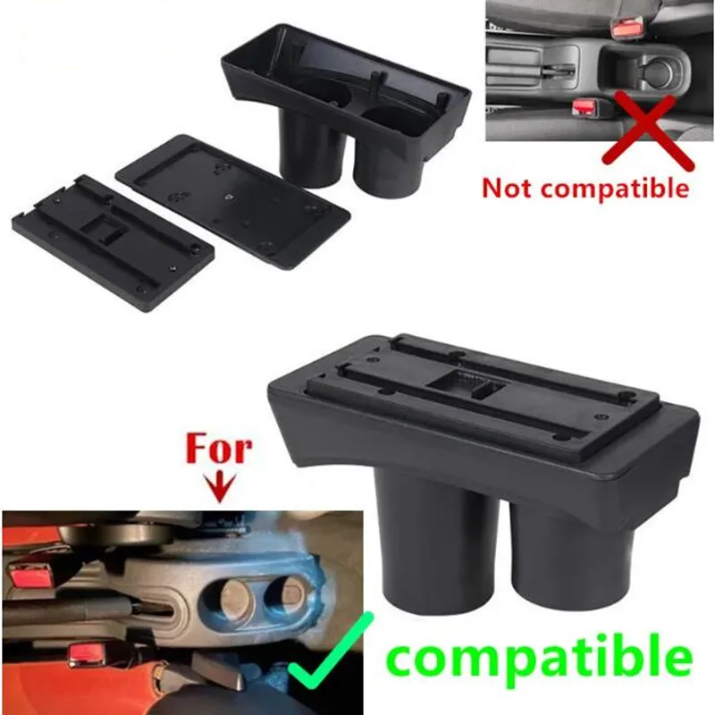 For Citroen C2 Armrest Box For Citroen C3 C2 Car Armrest Double-layer Storage Box Cup Holder Interior Retrofit Car Accessories