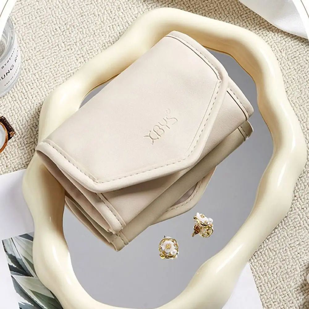 High-grade Folding Jewelry Bags Leather Mini Earrings Bag Storage Bag Travel