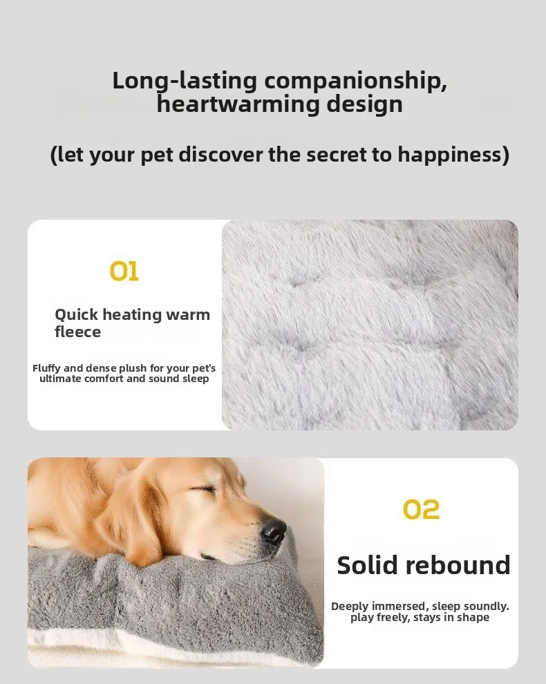 Large Plush Dog Bed Sofa Thickened Super Soft Polyester Pet Mat Dog Crate Mat Bed For Small Medium Large Dog Bed