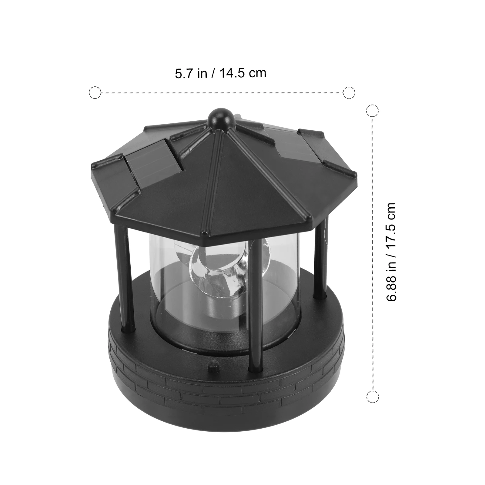 

Solar Lighthouse Decorative Lights Plastic Material Solar Powered Garden Outdoor Decor Beacon Tower Shape Gentle Light Non