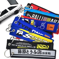 Bestickt Auto Keychain Für JDM Racing Schlüsselring Nylon Woven Schlüssel Kette Schlüssel Riemen Auto Motorrad Schlüssel Halter Zubehör