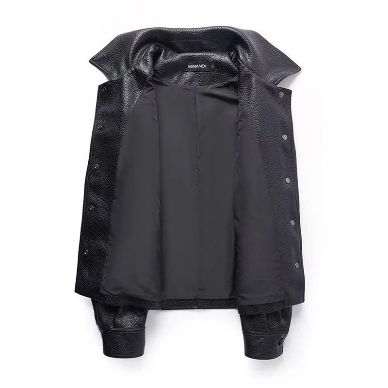 Motorcycle Jacket Women's Fashion Belt Design Short Leather Coat Spring Autumn Thin Leisure PU Leather Jacket Outerwear 2026 5