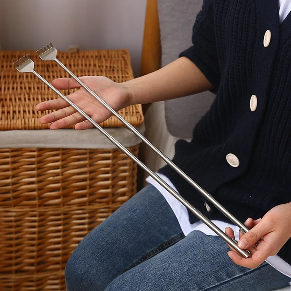 Pen Tickle Retractable Stainless Steel Scratch Rake Tickle Does Not Beg People Old Music Tickle Back Multi-functional Scratcher