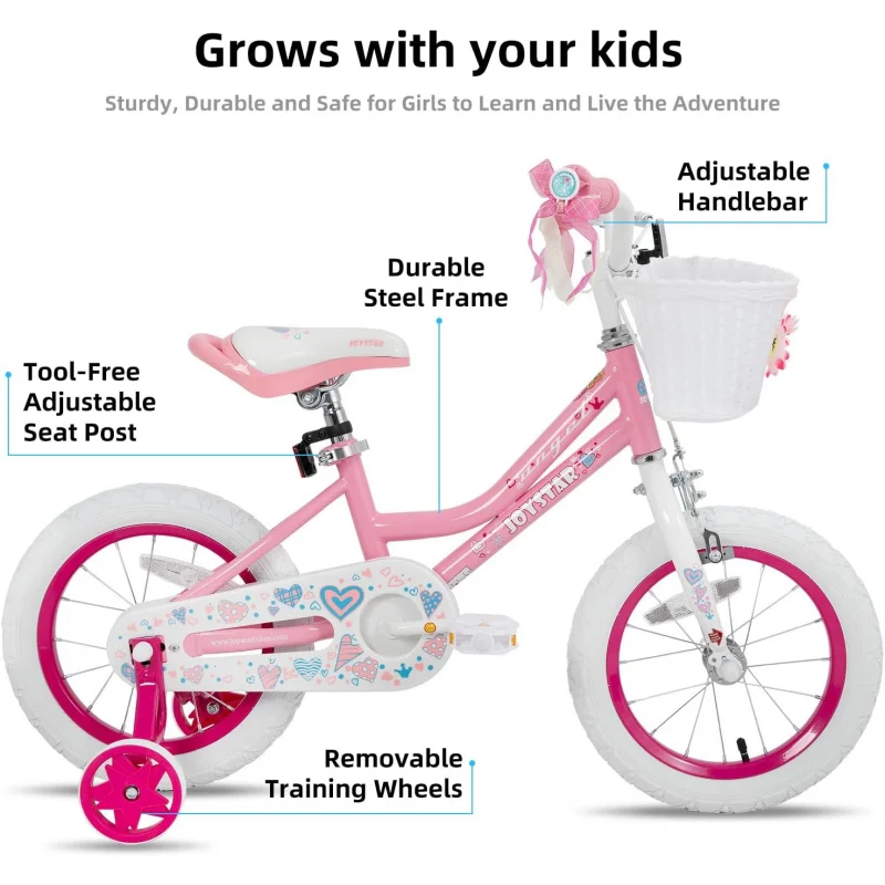 AQJOYSTAR Angel for Toddlers and Ages 2-13 Years Old,16 18 Kids Bike Training Wheels; Basket,20 24 Inch Bicycle with Handbrake