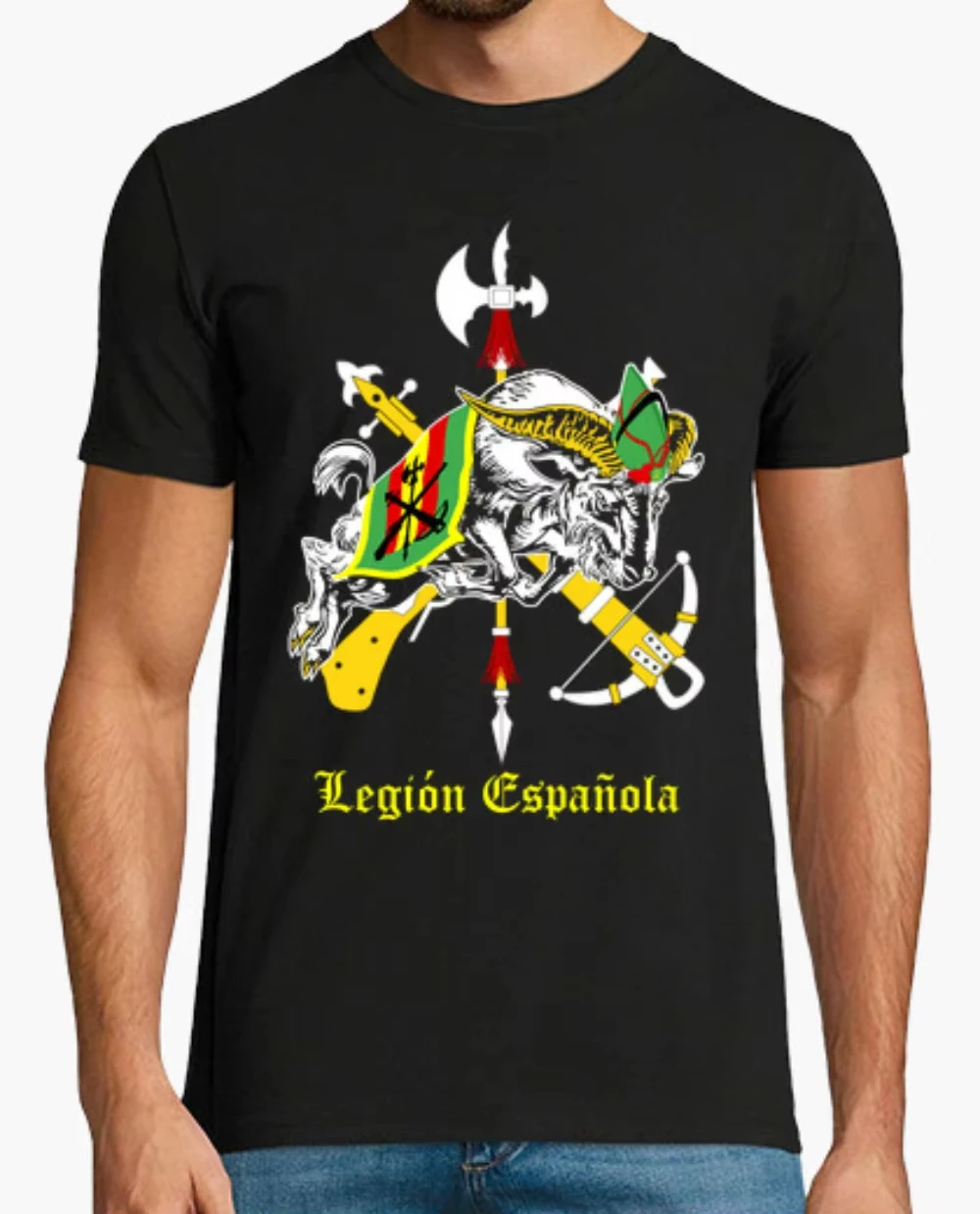 CAMISETA CABRA La LEGION España Men T-Shirt Short Sleeve Casual Cotton Boys T-Shirts