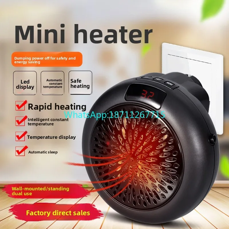Miniature portable heater, small wall-mounted dual-purpose round electric heater
