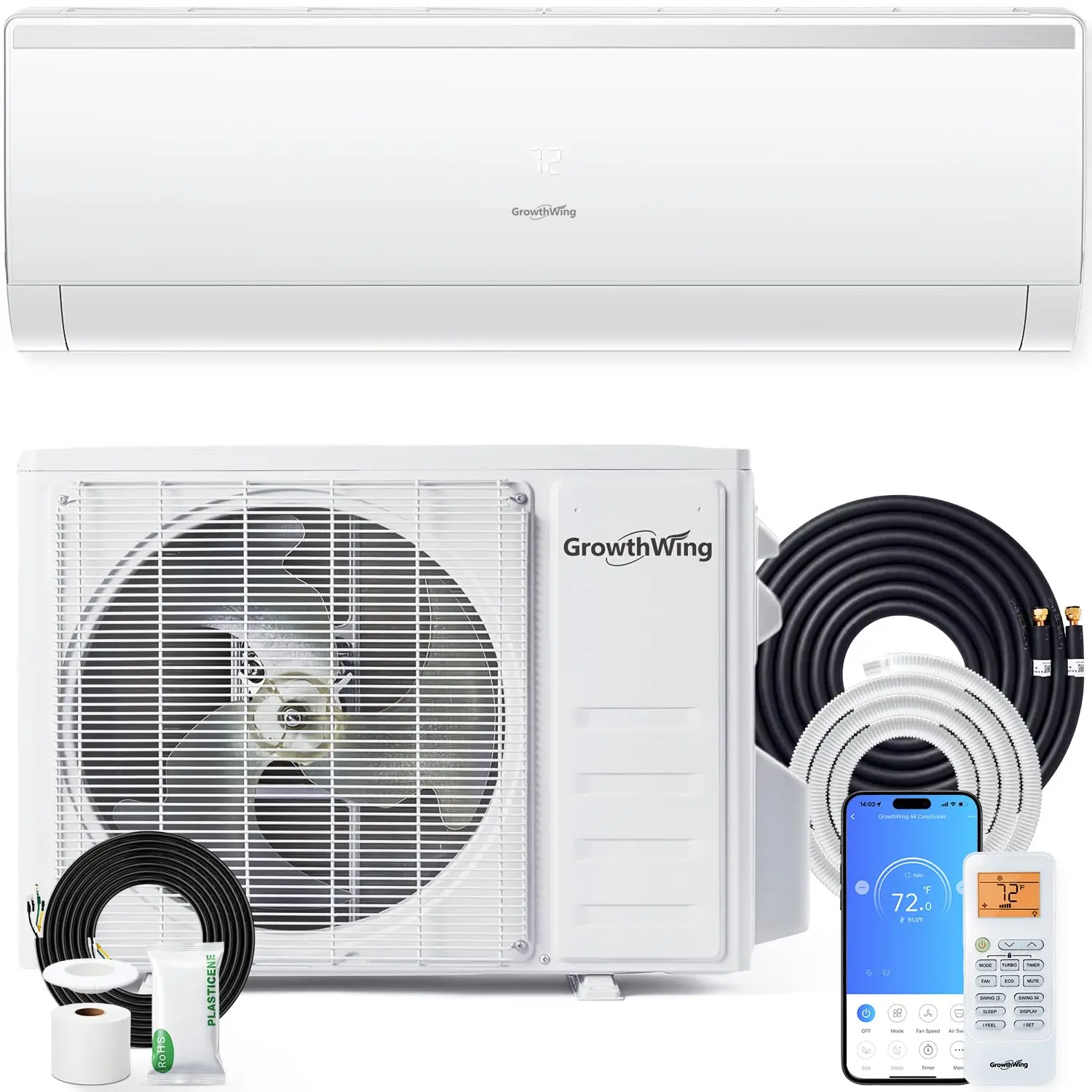 18000 BTU Mini Split Air Conditioner & Heater, AuraCore Series 20 SEER2 208/230V Inverter Energy-Efficient AC with, Custom