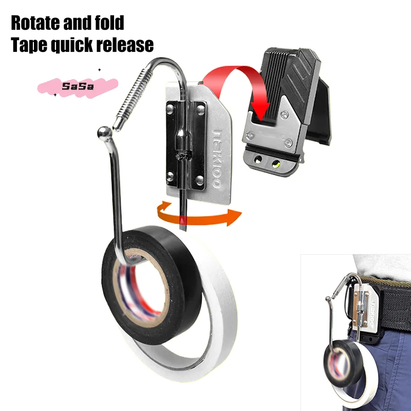 S-1Pc Universal Electrician Quick Hanging Buckle Waist Insulation Tape Folding Tool Hook Insulated Parts for Electrician Tools
