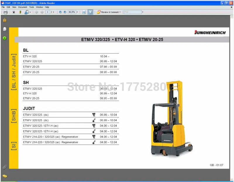 Jungheinrich ForkLifts  ET Parts + SH Repair EN05+Judit 4 Diagnostic V4.37+Unexpired+KEYGEN