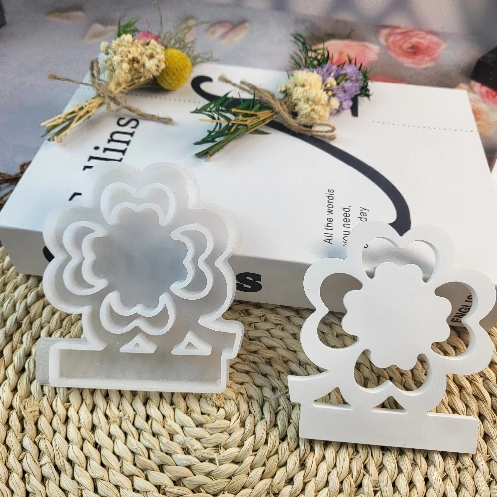 

Вставка с четырехлистным клевером | Декоративная силиконовая форма для подсвечника из гипса и смолы