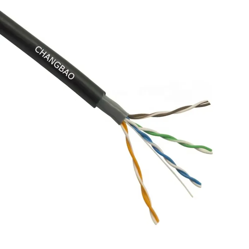 CHANGBAO OUTDOOR WATERPROOF CAT5E ETHERNET CABLE 24AWG 4 PAIRS DOUBLE JACKETS RJ45 CONNECTOR LAN NETWORK CABLE CAT5e 24AWG
