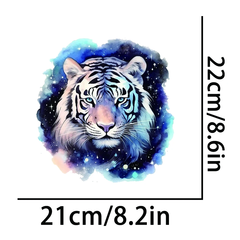 Ferro em Patches para Roupas, Céu Estrelado, Constellation Tiger, Transferências Dtf, Pronto para Imprensa, Camisas de Transferência, Costura DIY