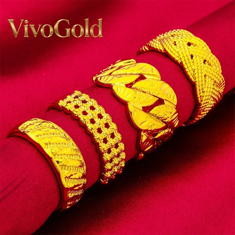 

VivoGold VivoGold 24K Gold Open Twisted Rope Ring | AU999 Pure Gold, 3D braided design, adjustable opening, elegant and flexible