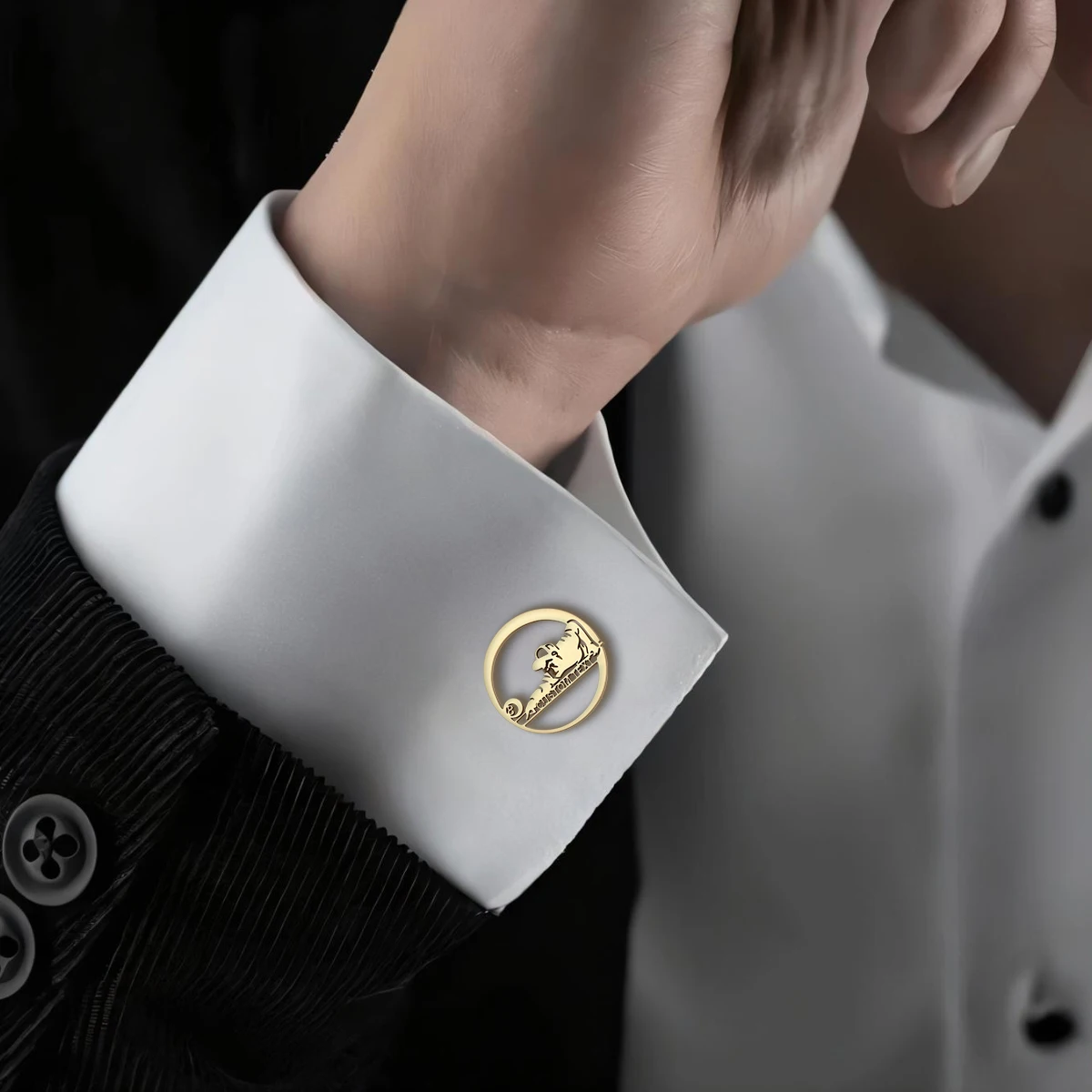 

Customized Name Men's Fitness Sports Cufflinks Customized Suit Shirts Stainless Steel Buttons Sports Jewelry Gifts
