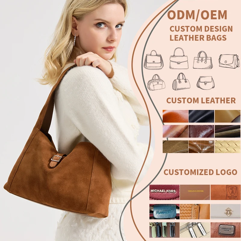 

Women's Suede Real Cow Leather Shoulder Bags Female Soft Cowhide Durable Crossbody Bag Ladies Fashion Trend Classic Handbags New