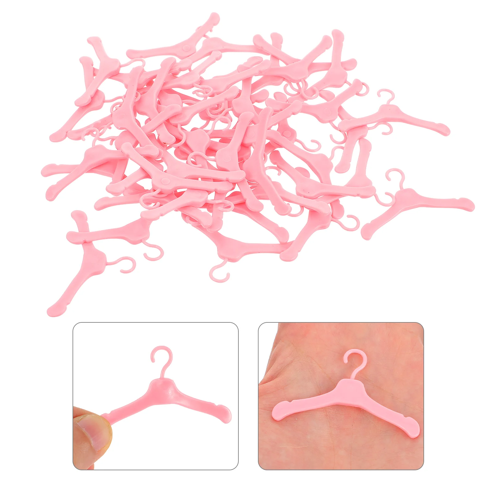 

50 Pcs Hanger Outfit Rack Hangers for Clothes Miniature Holder Racks Plastic Dolls Kids Toys