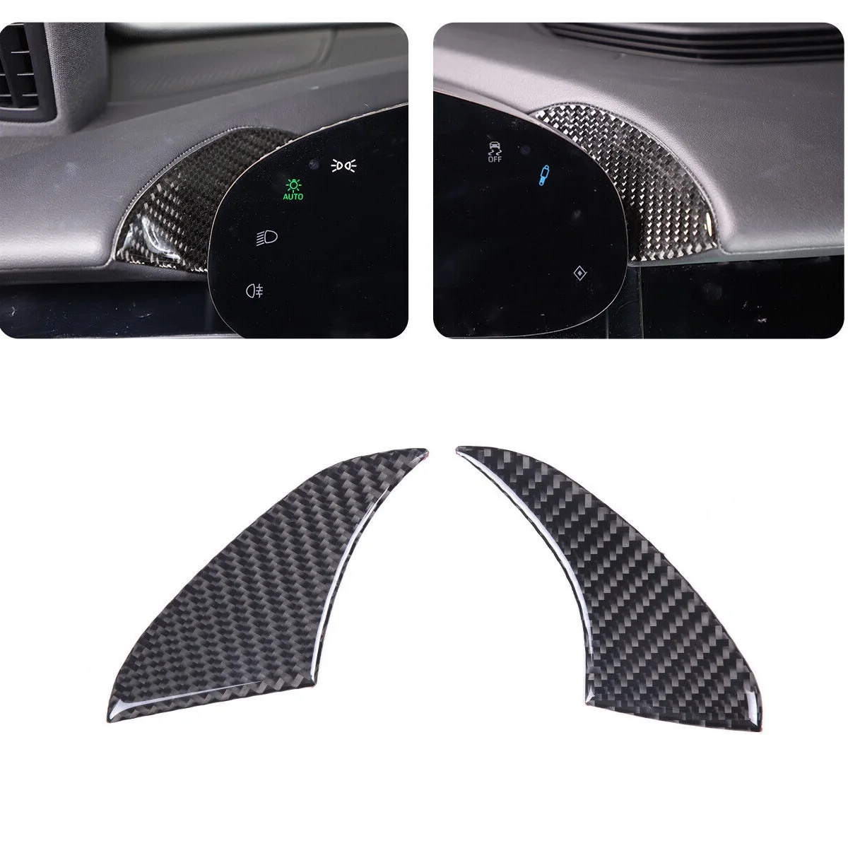 

Soft Carbon Fiber Dashboard Side Decoration Cover For Porsche Taycan 2019-2022