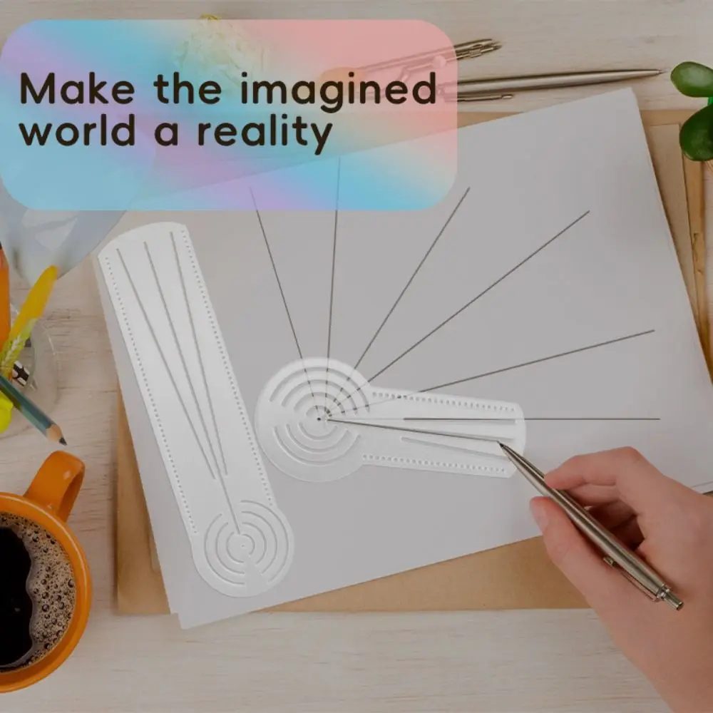 Portable Multifunctional Mandala Drawing Template Acrylic Reusable Geometry Pattern Ruler Transparent Drawing Ruler