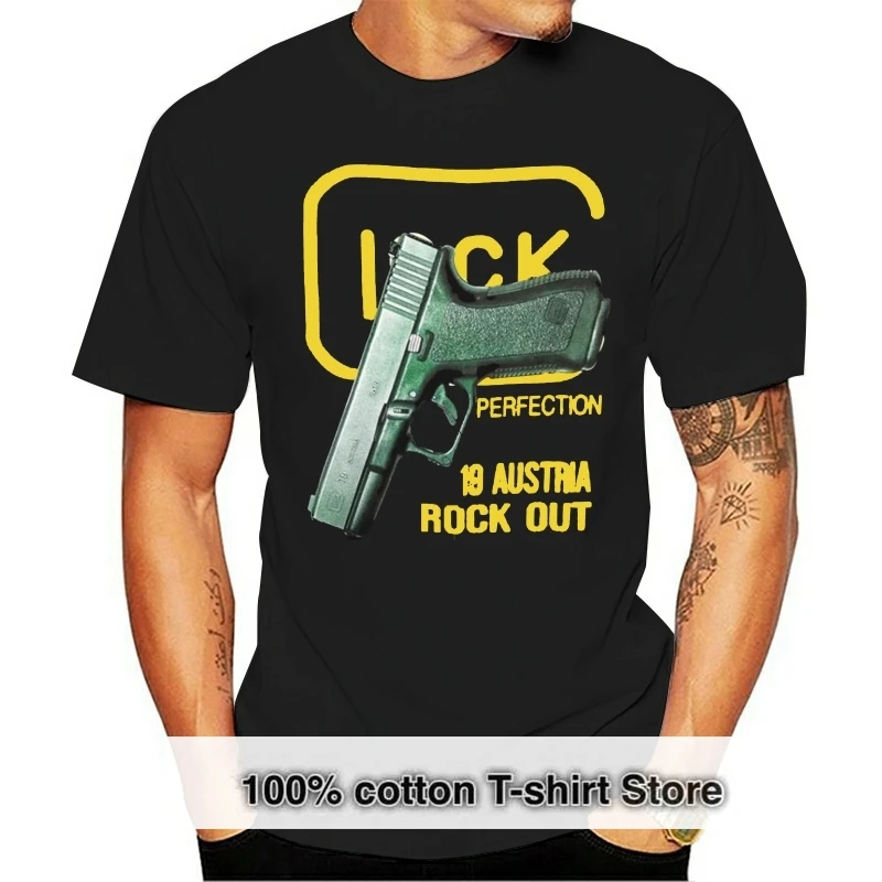 2024 Men 3d Glock 19 Austria Rock Out With Your Glock Off Gun Casual T Shirt Loose T-Shirt Men Trendy Printed T-Shirts Tshirt