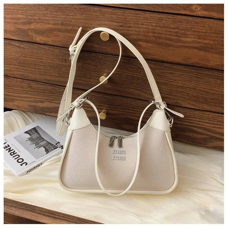 

2025 Новая женская сумка-хобо с буквенным принтом, сумка через плечо с двойным ремешком, модная сумка через плечо для работы, сумка на ремне в винтажном стиле