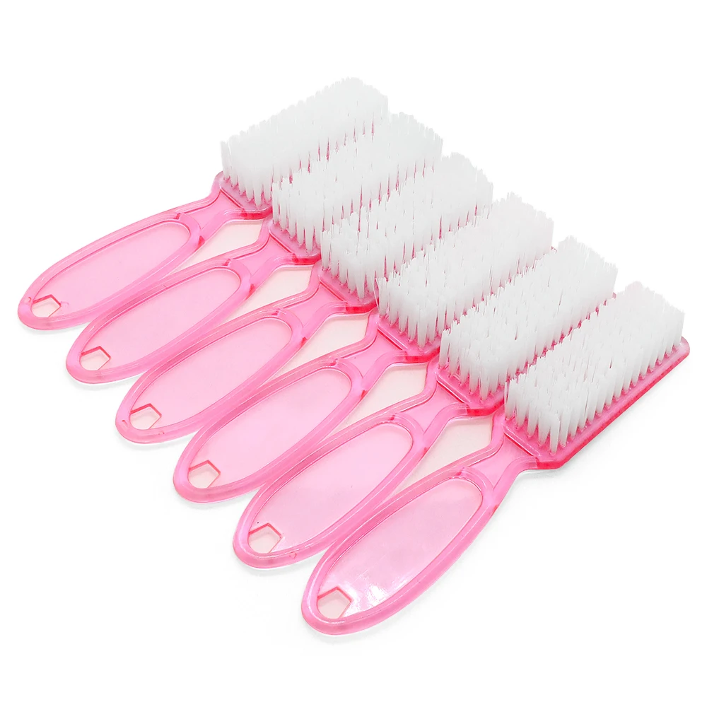 2 uds mango de limpieza cepillo de uñas de mano exfoliante de uñas cepillo rosa transparente cepillo de pedicura uso para limpieza de dedos de los pies y uñas