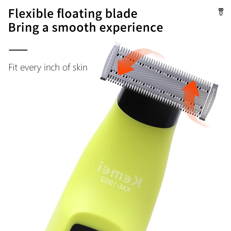 Kemei 1902 Electric Shaver for Women Bikini Hair Remover Floating Head Professional Waterproof Body Shaver Machine Pubic Razor