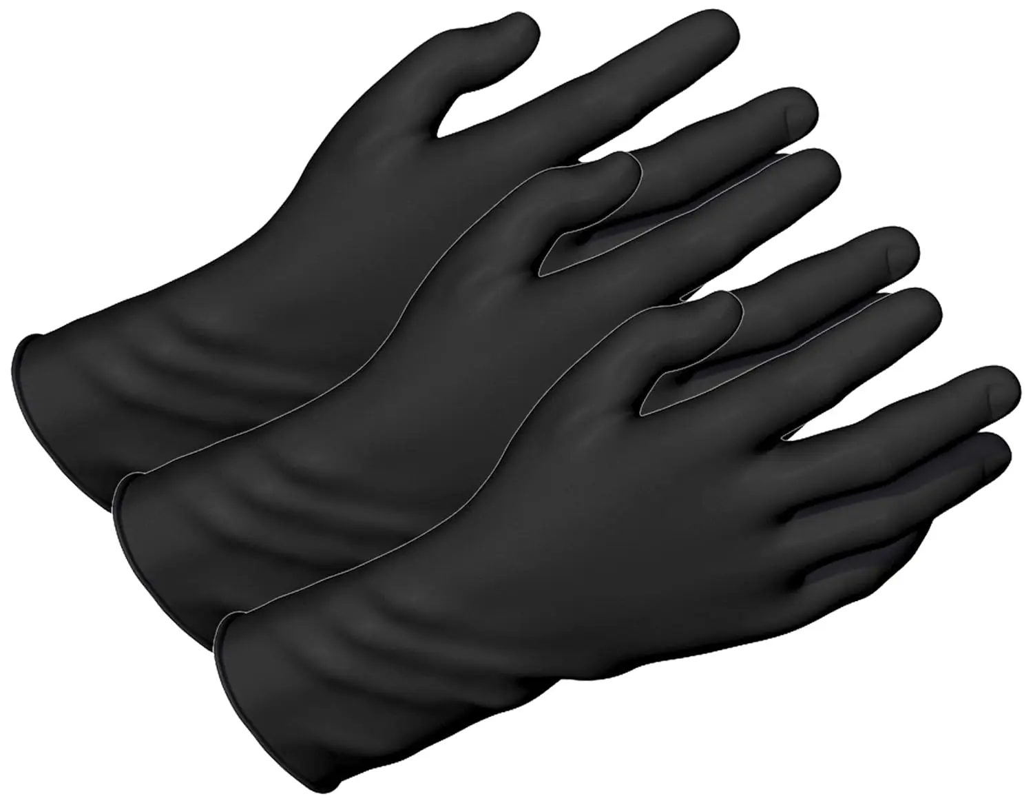

Black Disposable Nitrile Exam Gloves, Powder-Free, Large Size, 1 Box of 100 Gloves (Pack of 3)