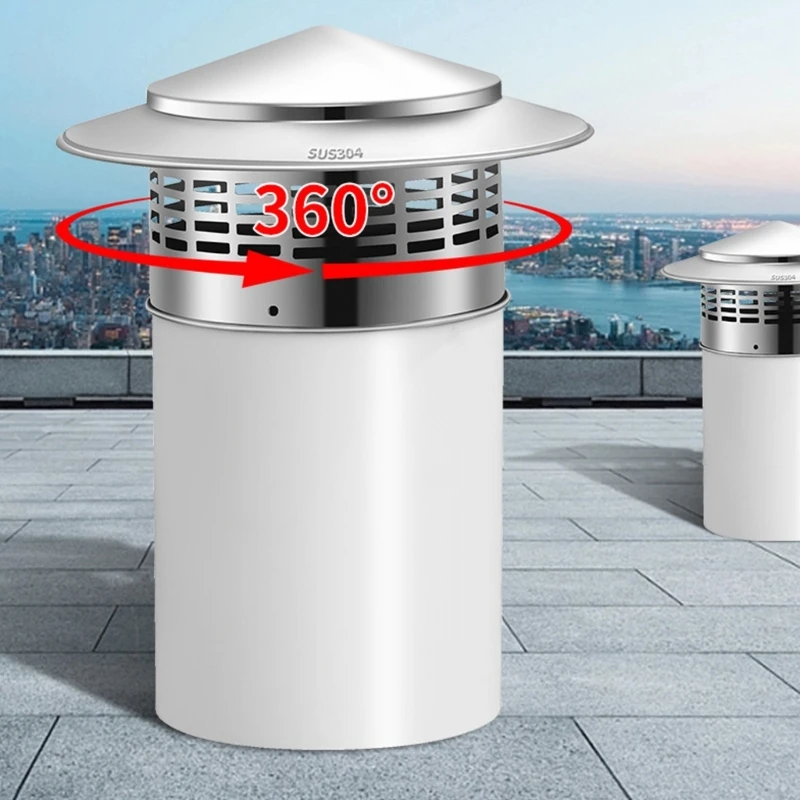 Round Chimney Caps Stainless Steel Fireplaces Vent Cover Chimney Cover with Screen 517A