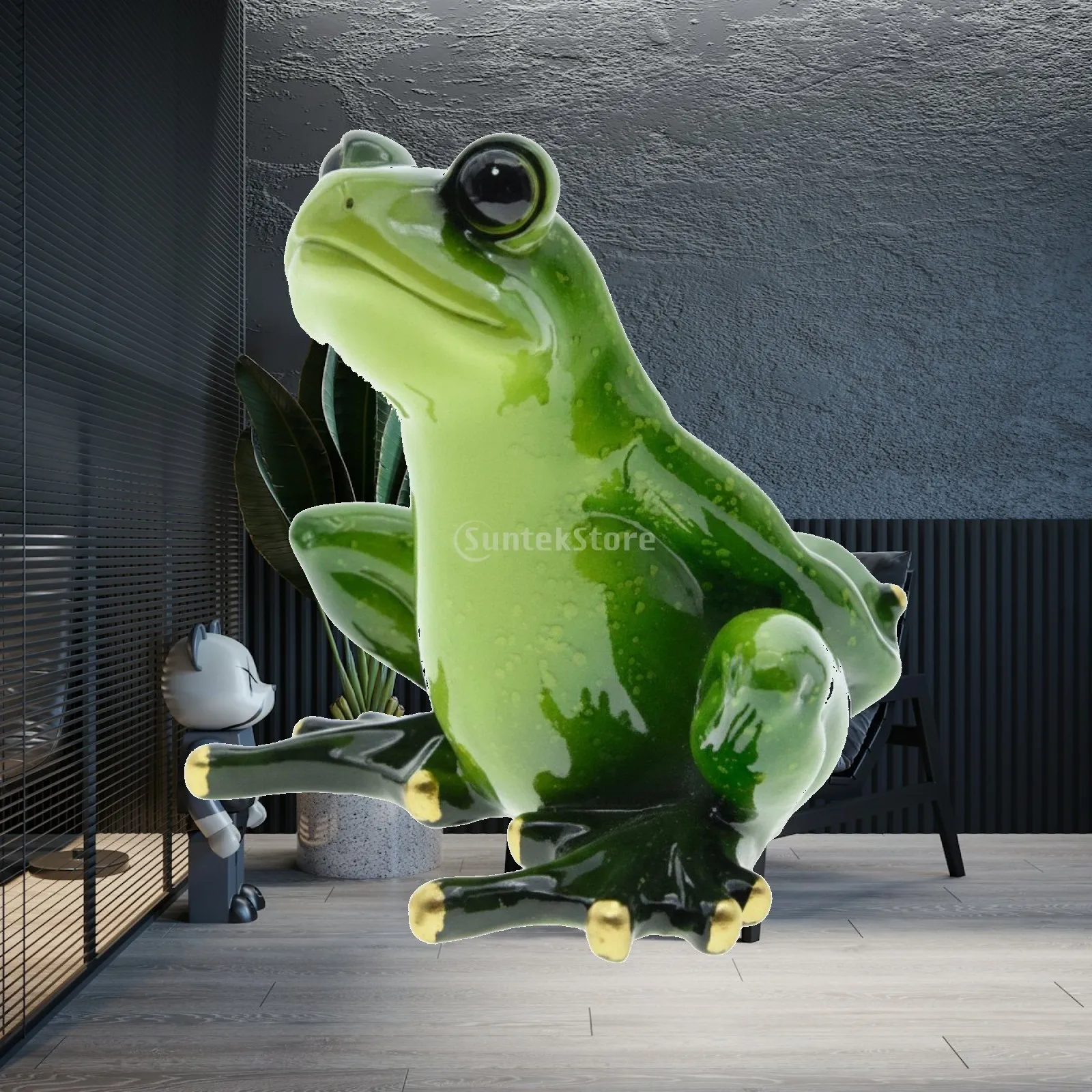 Whimsical Frog Resin Figurine Beverage Bottle Cradle Sturdy Wine Holder for Kitchen Countertop Entryway Table Accent
