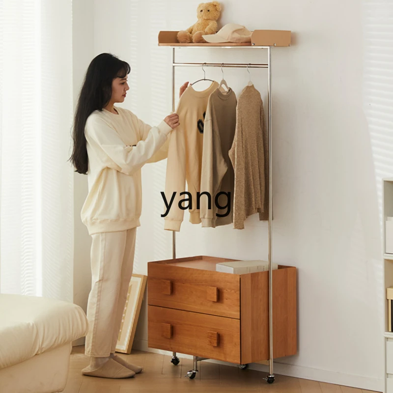 

Yhl Multi-Functional Cherrywood Carmen Hanger Movable Floor Coat Rack Storage Rack