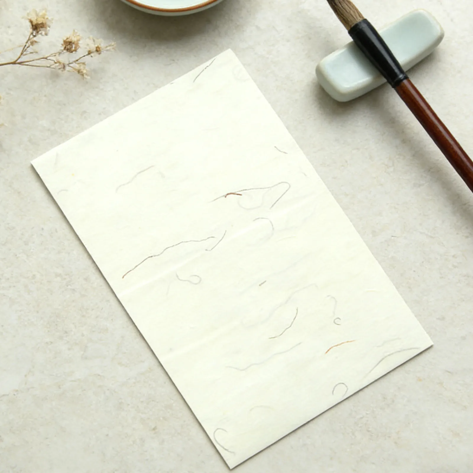 40Sheet Authentic Xuan Paper Rice Paper for Chinese Calligraphy Japanese Kanji Sumi Writing Watercolor Practice Ink Diffusion