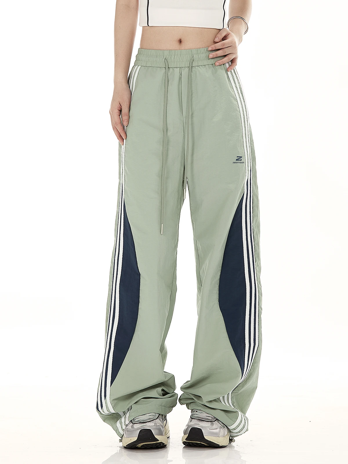 

Noonoz Summer Dopane Men's Retro Striped Wide Leg Qui Dry Workwear Pants Casual Spor Trousers Youthful Vitali Sle