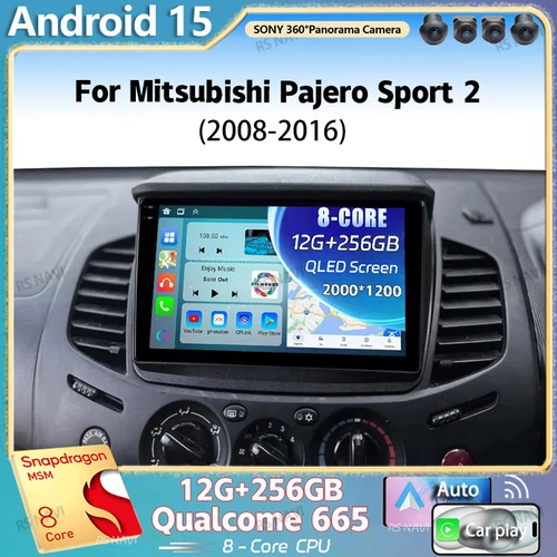 Android 15 para Mitsubishi Pajero Sport 2 2008 - 2016 L200 Triton 2006 - 2014 Android Radio de coche reproductor de vídeo Multimedia estéreo BT
