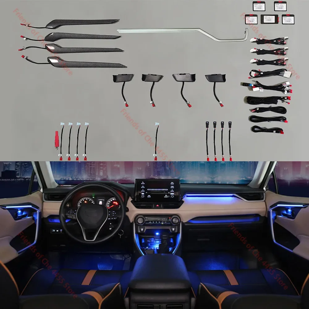 

64 Colors Ambient Light For Toyota RAV4 Wildlander 2020-2022 Car Carbon Fiber Door Panel LED Atmosphere Lamp
