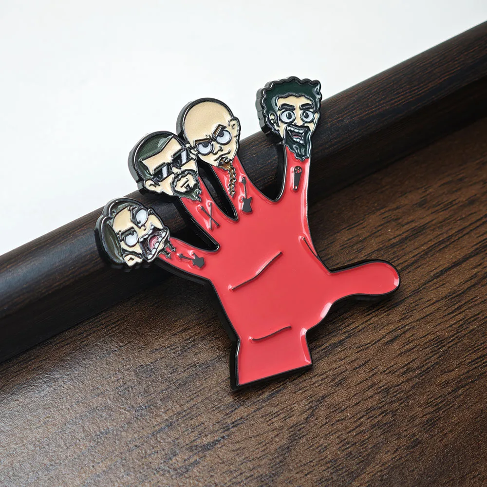 S-System of A D-Down SOAD Metall-Emaille-Anstecknadel Rockband-Logo Brosche Lustiges Rotes Hand-Maskottchen Abzeichen Reversnadeln Musik-Fan-Geschenk Schmuck – Detail 7