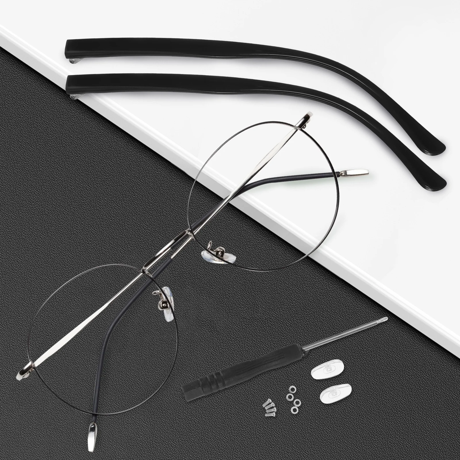 1 Pair Glasses Replacement Temples Eyeglasses Arm Legs Repair Kit For Sunglasses Universal Metal Frame Temple Durable